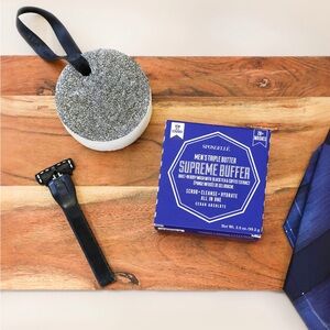 Spongelle NEW ENHANCED Men's Cedar Absolute Supreme Triple Butter Sponge *BNIB